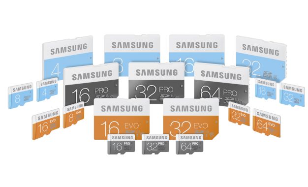 lineup microSD and SD cards