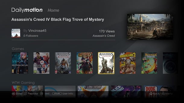 Dailymotion PS4 Uygulamasi
