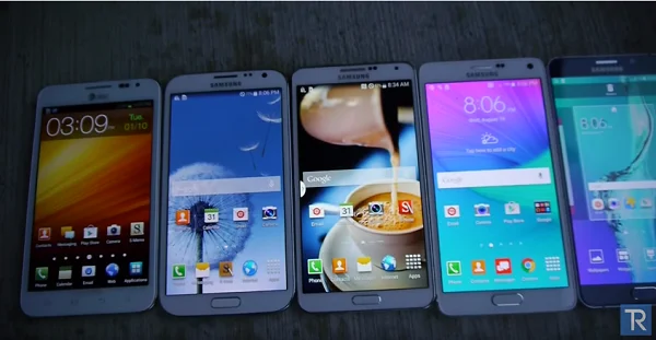 Samsung Galaxy Note 5, 4, 3, 2, 1 çarpışma testi 1 Ekran Alıntısı2
