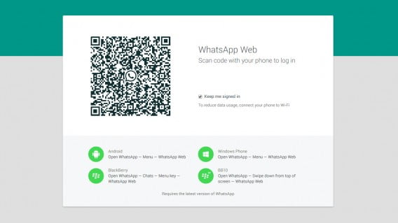 WhatsApp Web header