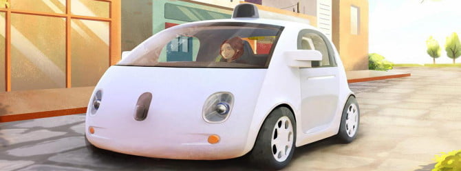 Google otomobilleri kablosuz şarj olacak 1 Google self driving car illustration