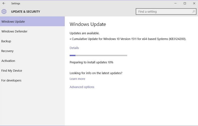 windows 10 update