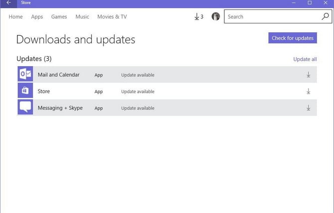 windows 10 uygulama güncelleştirmesi