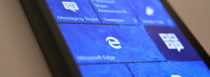 edge tarayici windows 10 mobil