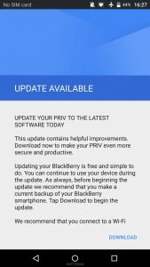 BlackBerry Priv Güncelleştirmeyi aldı