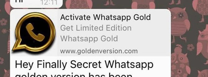 whatsapp gold virus 1