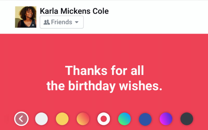 facebook durum guncellemeleri renk