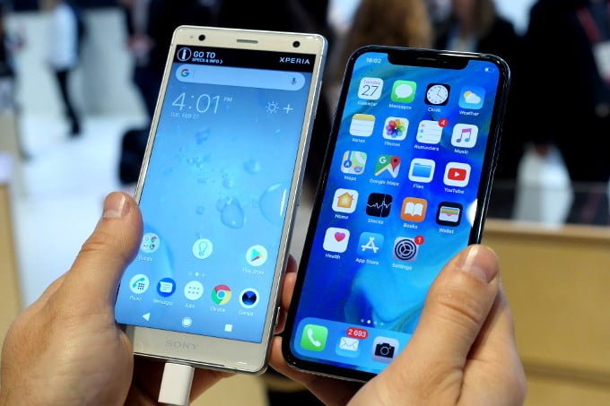 xperia xz2 iphone