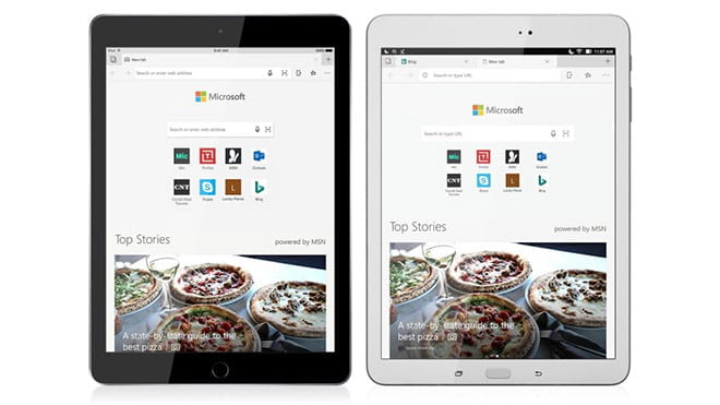 ipad ve android tabletler icin microsoft edge cikti indir