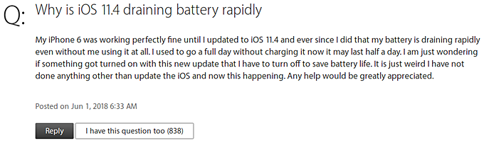 iOS 11.4 batarya sorunu