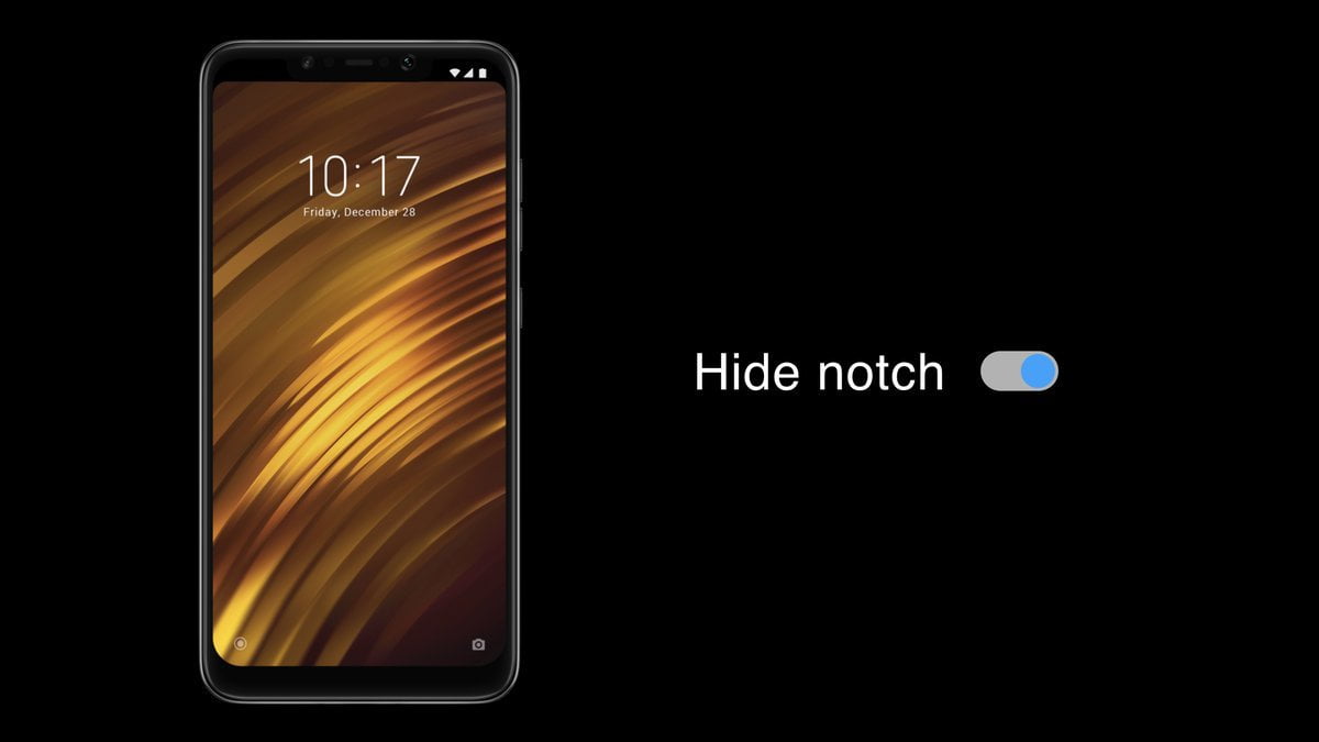 Poco F1 notch hiding option