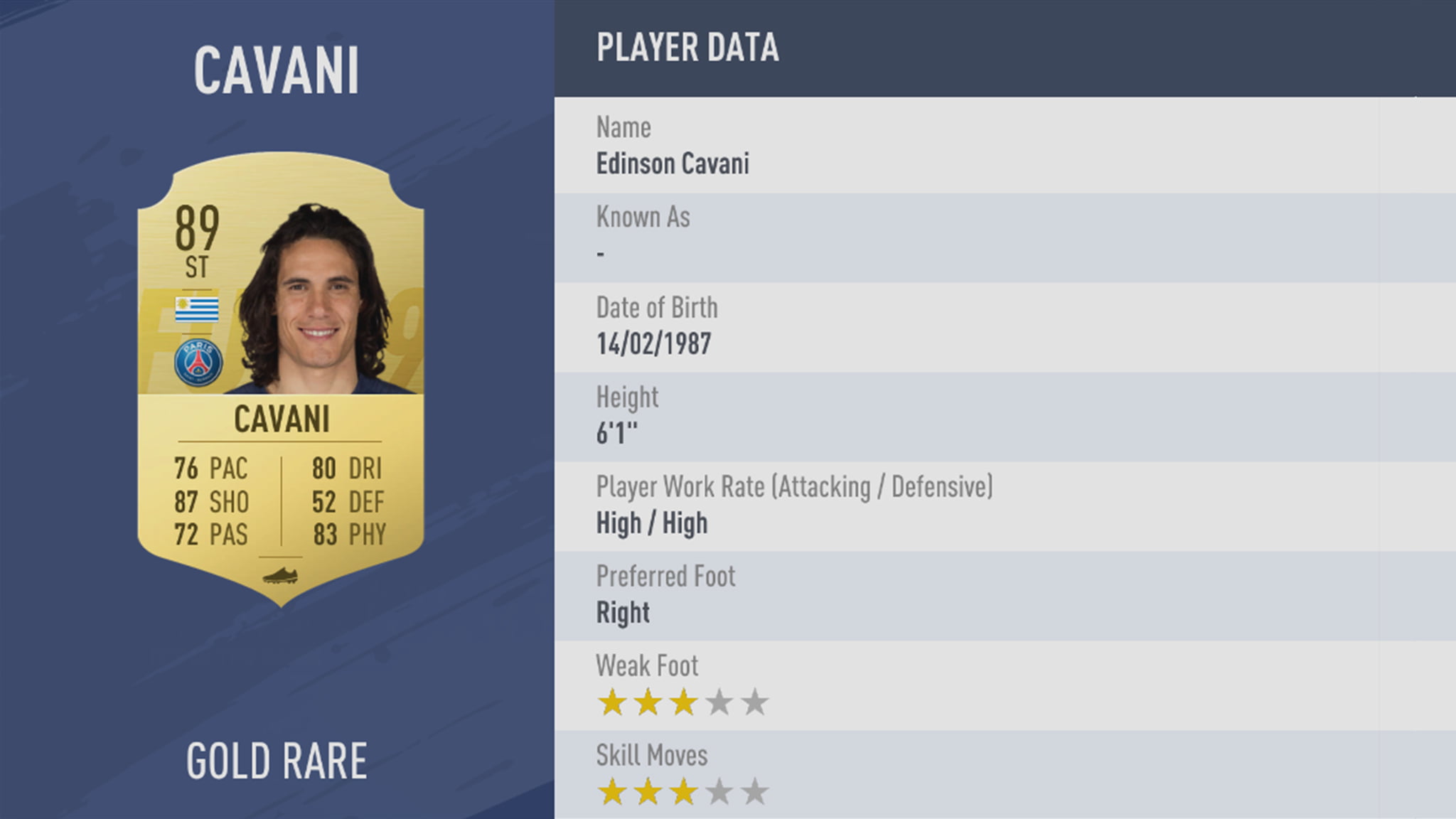 FIFA19 tile large 22 Cavani lg