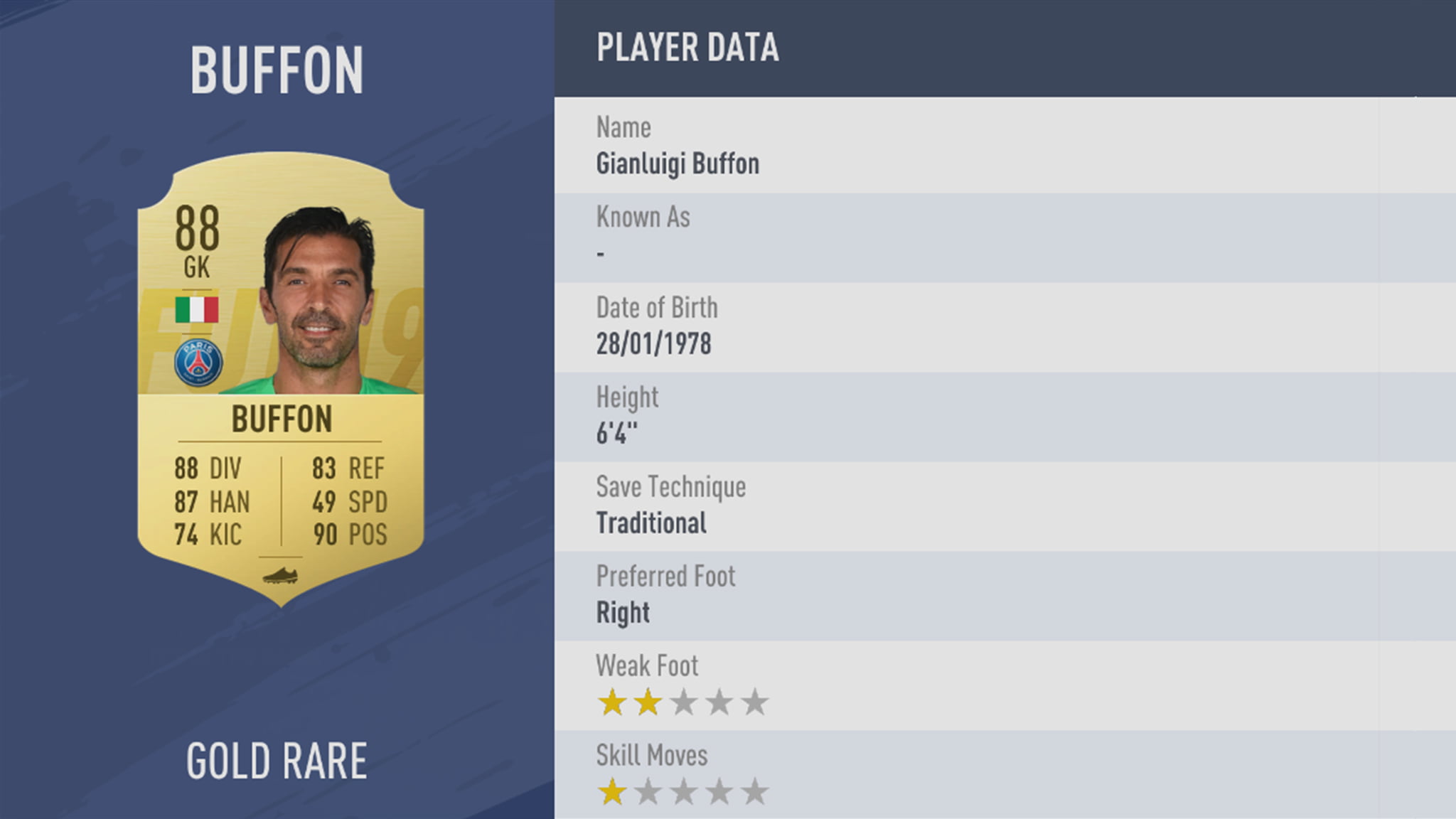 FIFA19 tile large 35 Buffon lg