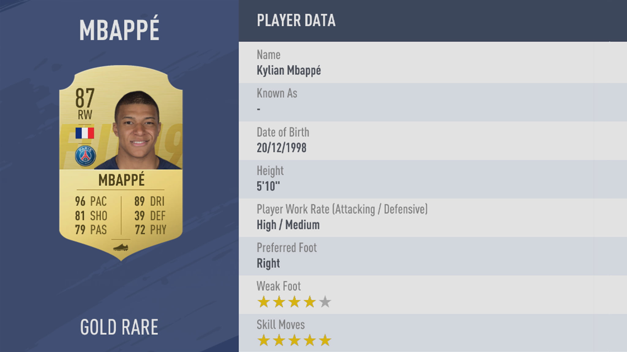 FIFA19 tile large 42 Mbappe lg