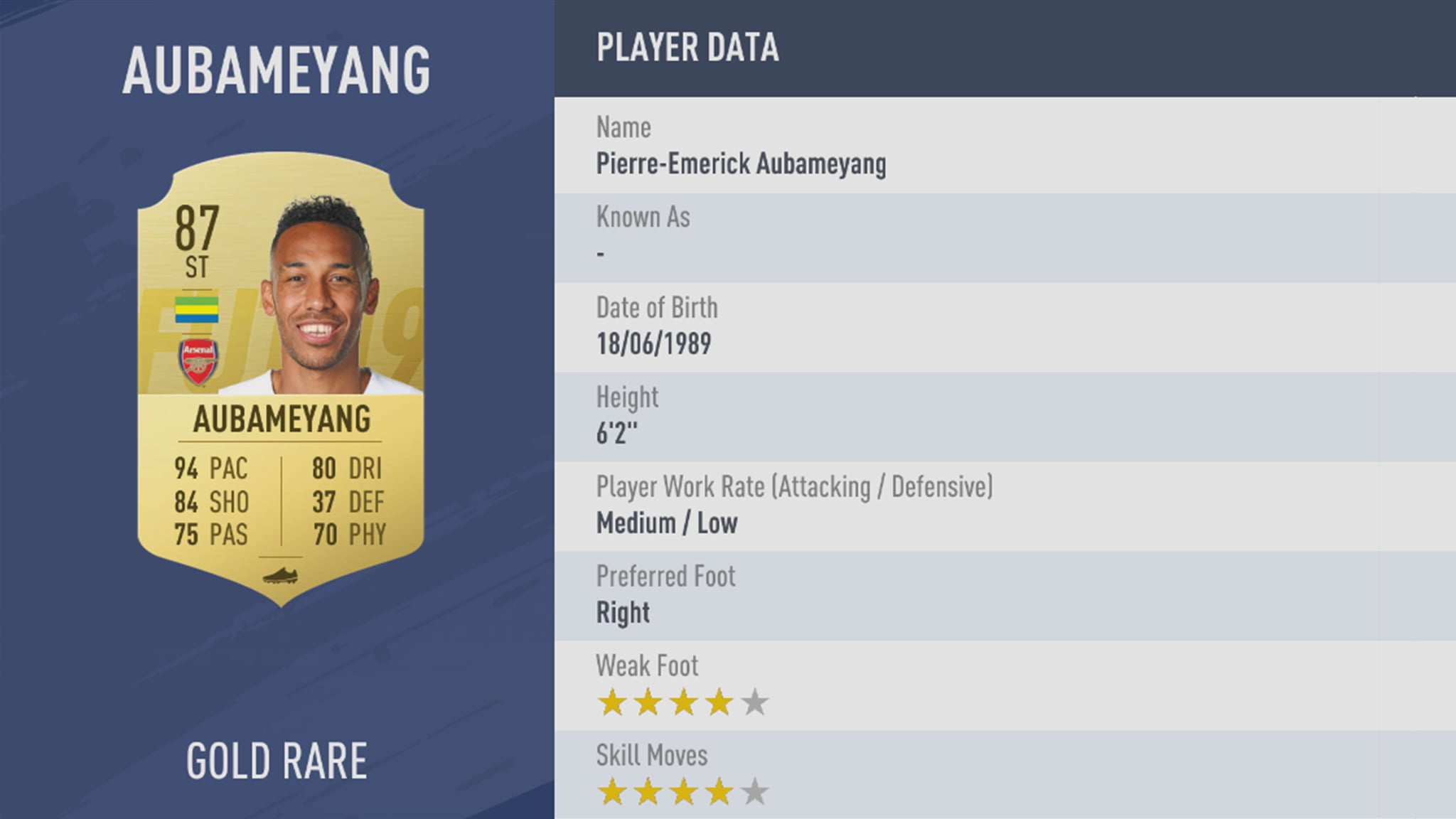 FIFA19 tile large 51 Aubameyang lg