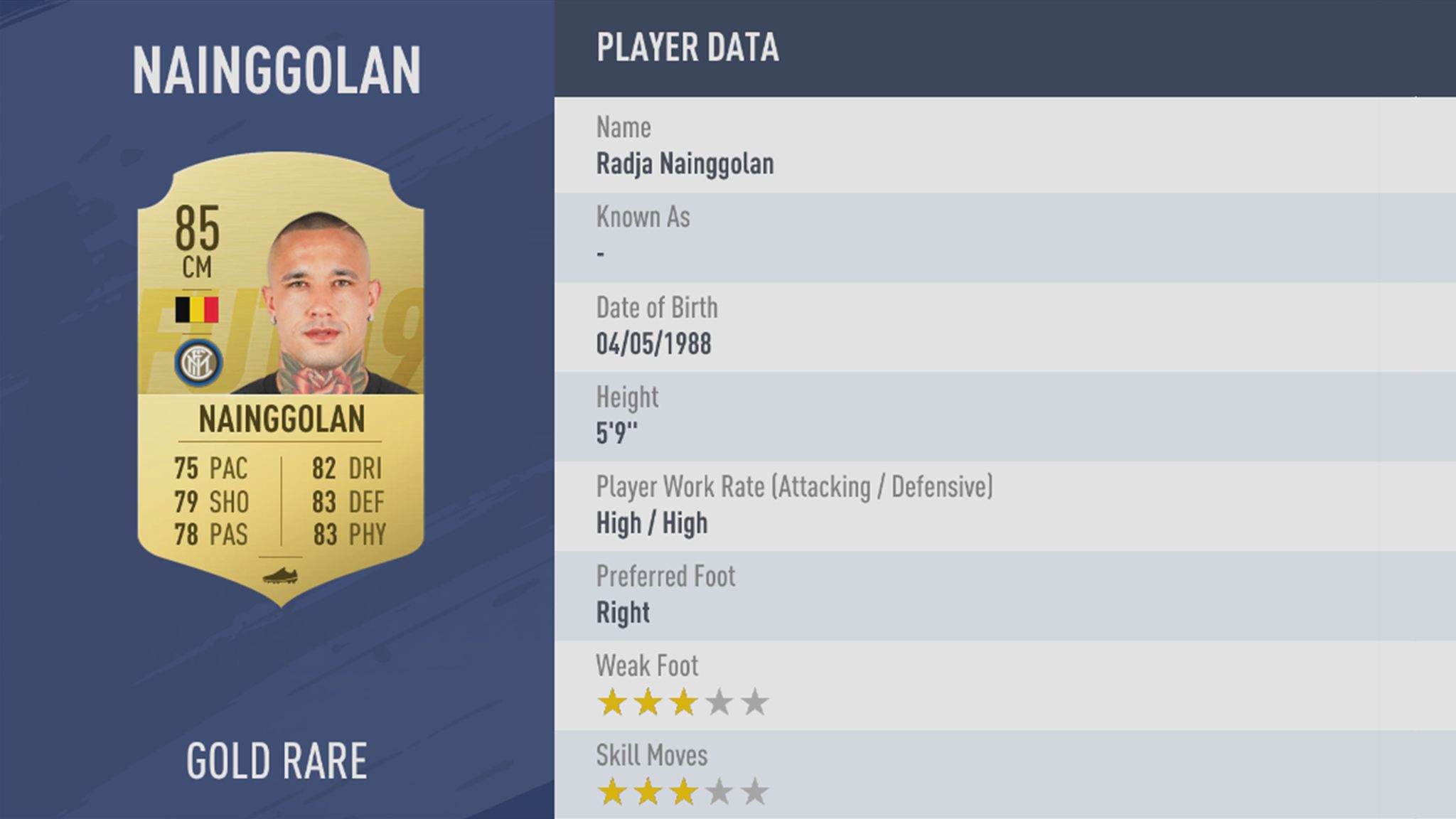 FIFA19 tile large 80 Nainggolan lg