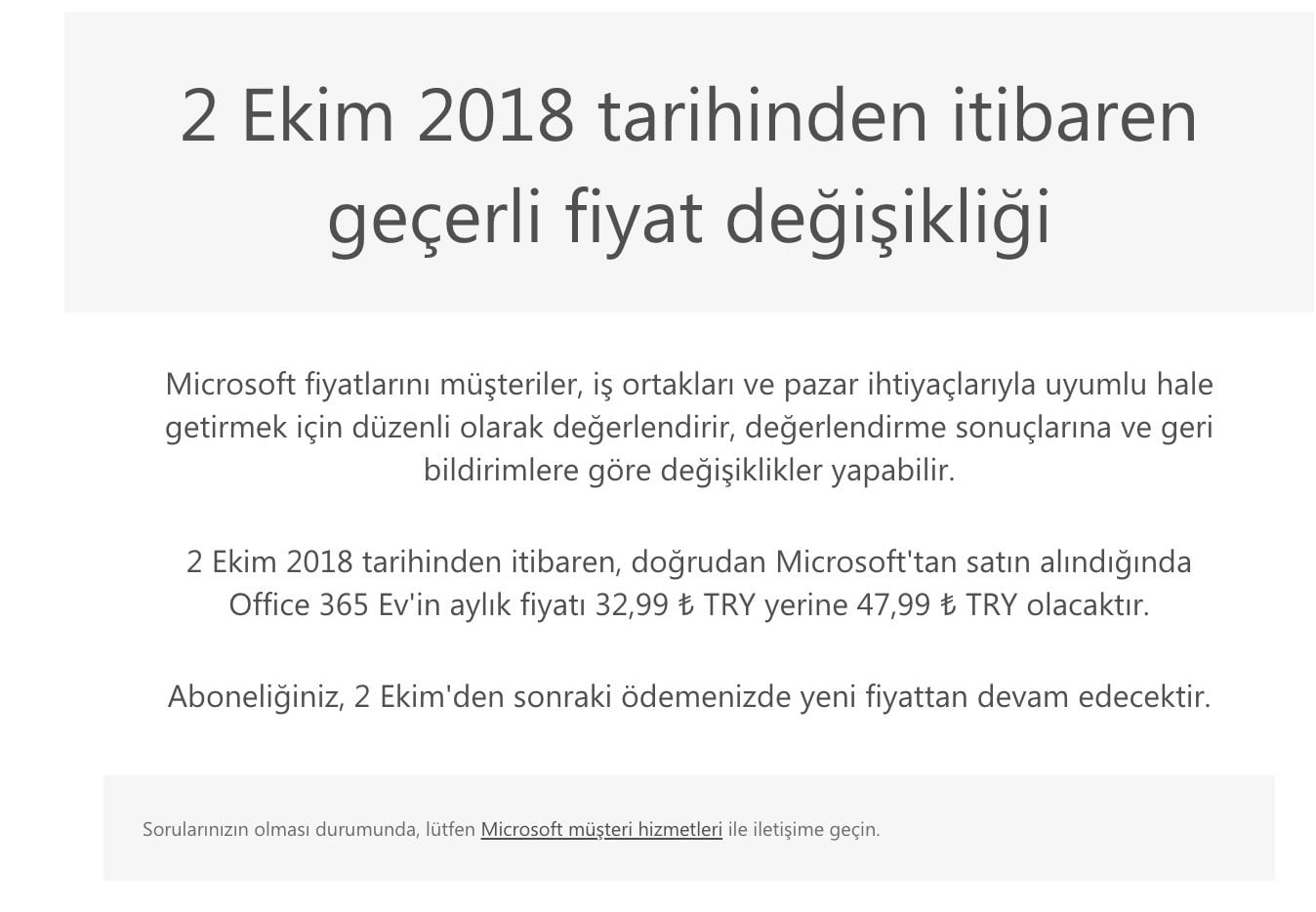 Microsoft Office 365 fiyatı