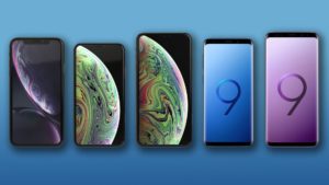 iPhone XR XS XS Max Samsung Galaxy S9 ve S9 karşılaştırması
