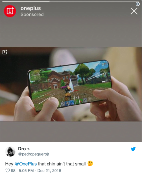 OnePlus 6T için aldatıcı reklam tepki çekti! 2 Ekran Resmi 2018 12 23 10.50.06
