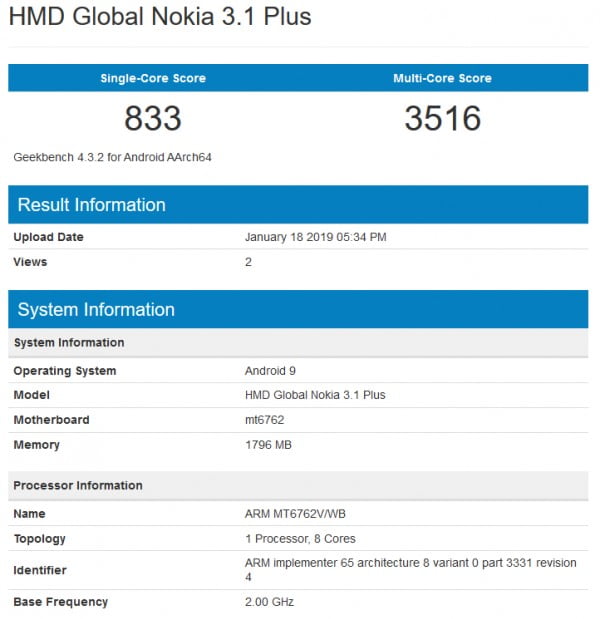 Nokia 3.1 Plus için Android Pie