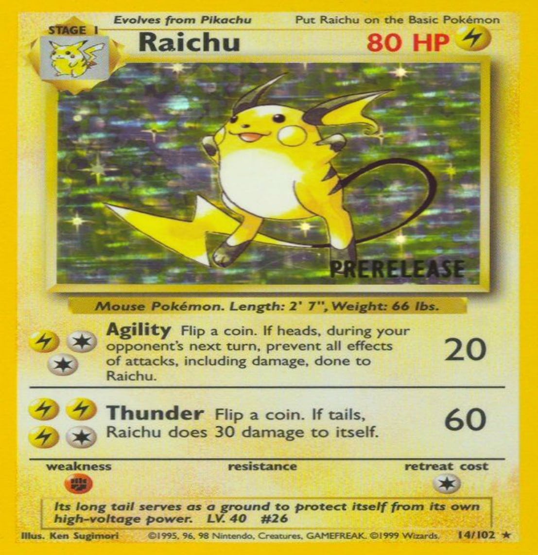 RAICHU CARD