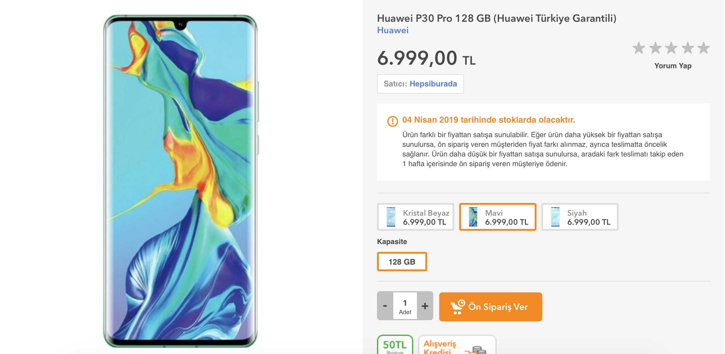 Huawei P30 Pro Türkiye fiyatı