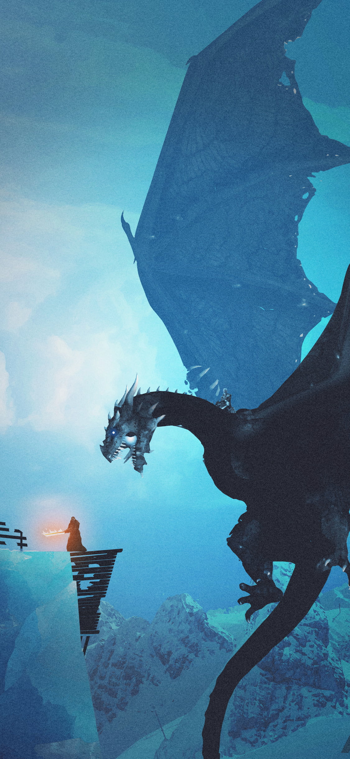 night king dragon vs lord of light iPhone game of thrones wallpaper