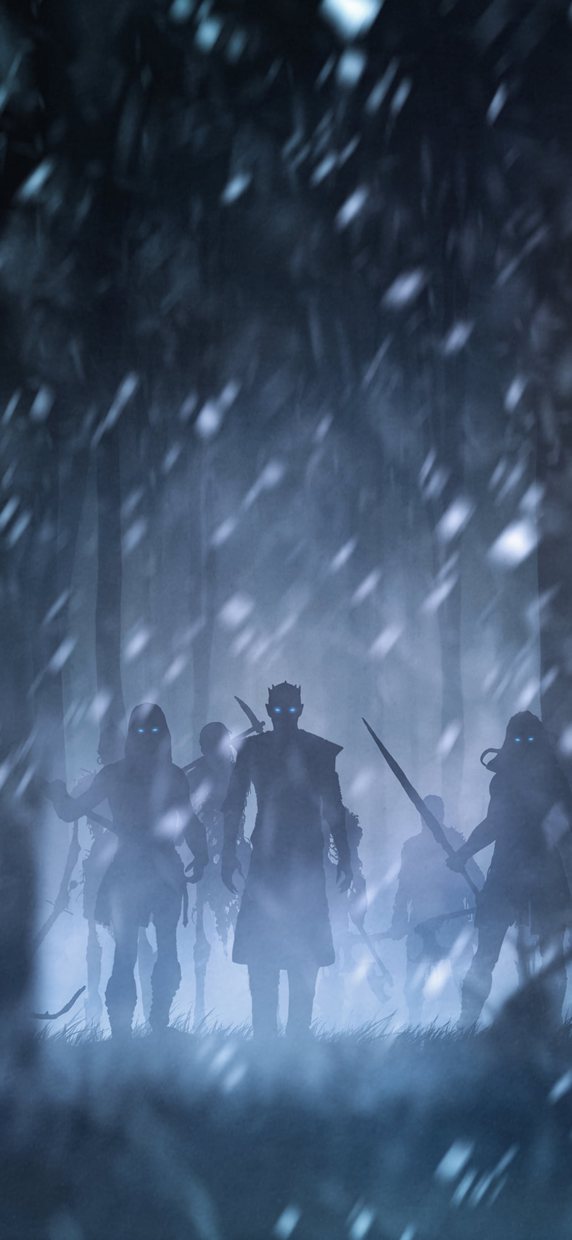 night king with white walkers artwork iPhone game of thrones wallpaper