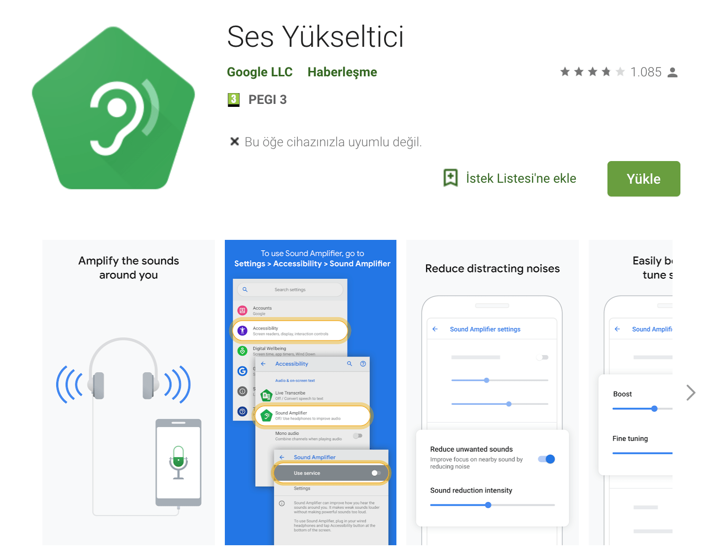 Android için Ses Yükseltici
