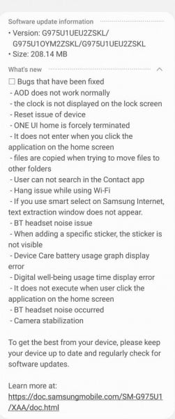 Galaxy S10 için Android 10 Beta 7