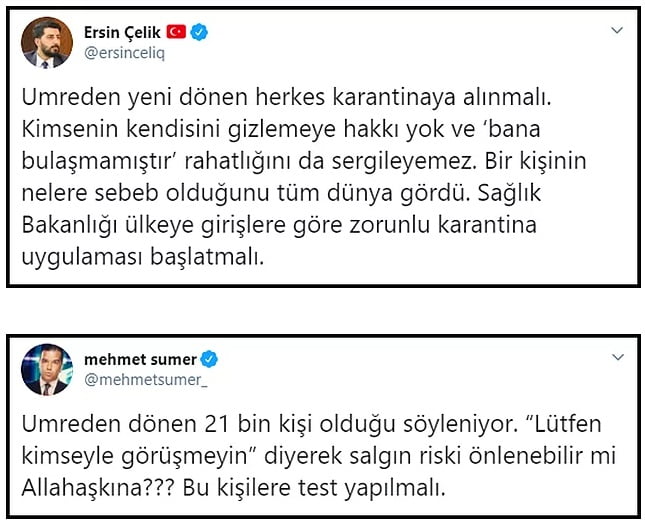 umreden dönenlere karantina 6