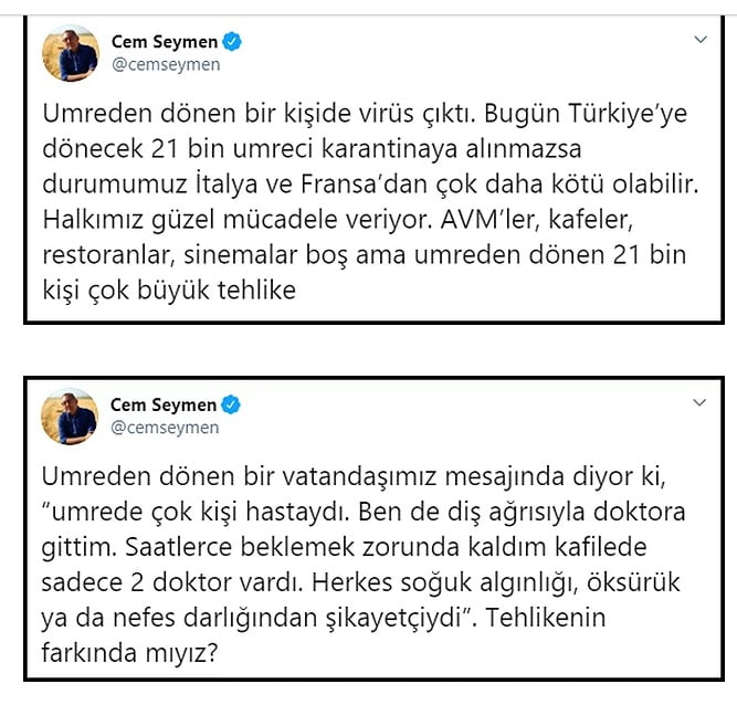 umreden dönenlere karantina 7