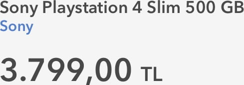 PlayStation 4 fiyatı
