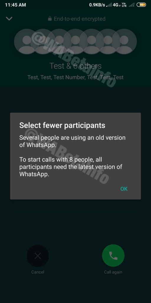 WhatsApp görüntülü görüşme