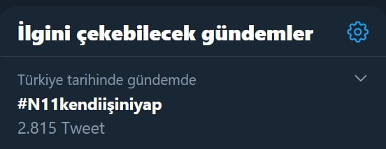 N11, Twitter Türkiye gündeminde: #N11kendiişiniyap