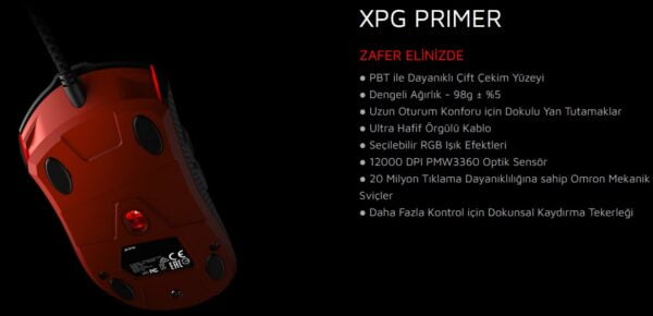 XPG Primer Gaming Mouse ile düşmanlarınızı öteki tarafa postalayın!