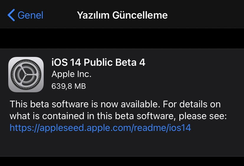 iOS 14 Public Beta 4