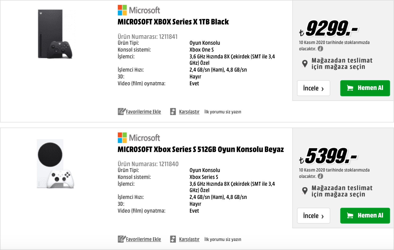 Xbox Series X Türkiye fiyatı