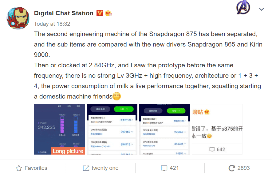 Snapdragon 875 frekans hızı 