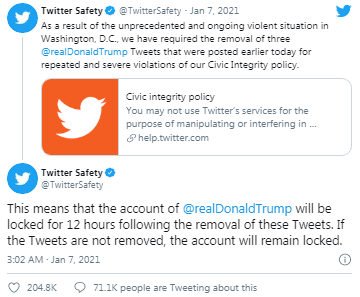 Twitter ve Facebook Donald Trump'ı askıya aldı 2 Twitter Donald Trump'ı askıya aldı