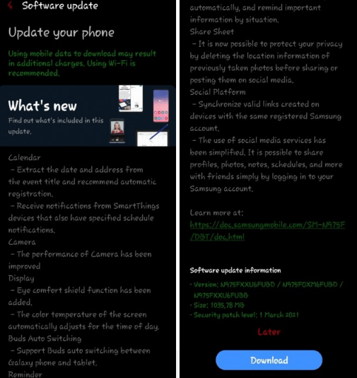 Samsung Galaxy Note 10 serisi One UI 3.1 alıyor