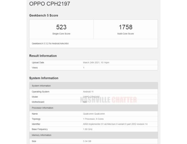 Oppo A74 5G, Geekbench'te ortaya çıktı!
