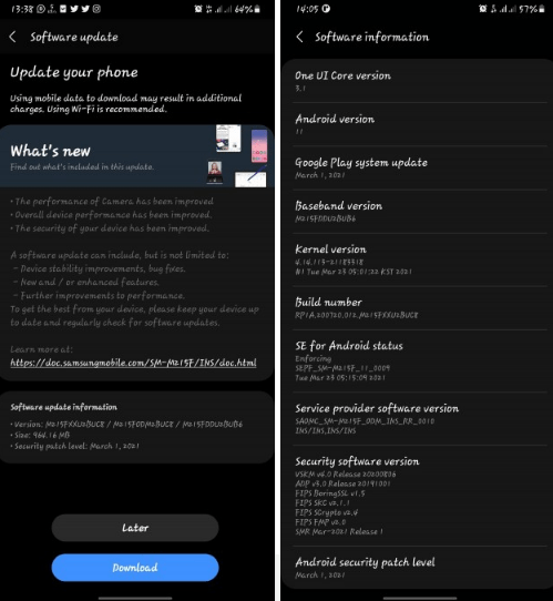 Samsung Galaxy M21, One UI 3.1 Core güncellemesi alıyor 2 Samsung Galaxy M21, One UI 3.1 Core güncellemesi alıyor