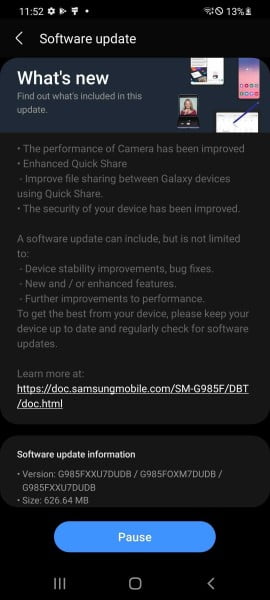 Samsung Galaxy S20 serisi, yeni güncellemeyle kamera performansını iyileştiriyor