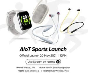 Realme, 20 Mayıs'ta Watch 2 Pro, Buds 2, Bluetooth hoparlörü ve daha fazlasını piyasaya sürecek