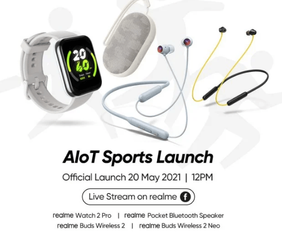 Realme, 20 Mayıs'ta Watch 2 Pro, Buds 2, Bluetooth hoparlörü ve daha fazlasını piyasaya sürecek