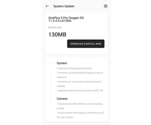 OnePlus 9 ve OnePlus 9 Pro için OxygenOS 11.2.5.5 güncellemesi 3 OnePlus 9 ve OnePlus 9 Pro için OxygenOS 11.2.5.5 güncellemesi