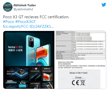 POCO X3 GT, FCC sertifikası aldı! 