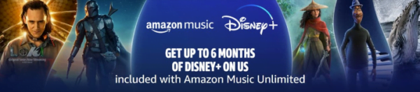 Amazon Music Unlimited aboneliğine 6 aya kadar ücretsiz Disney+ sunuyor
