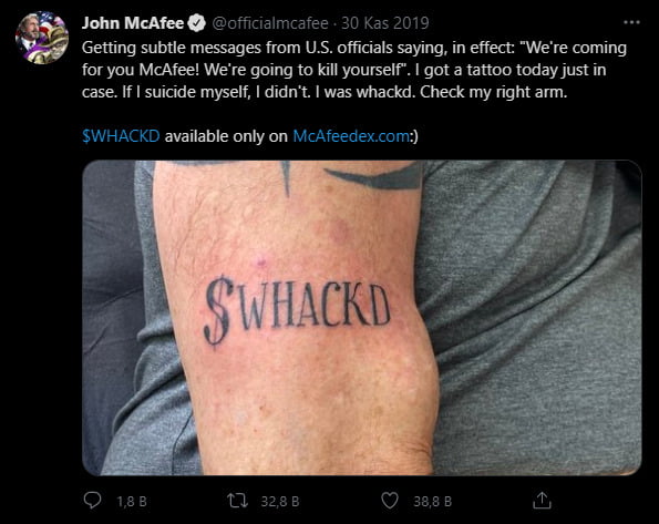 John McAfee dövmesi